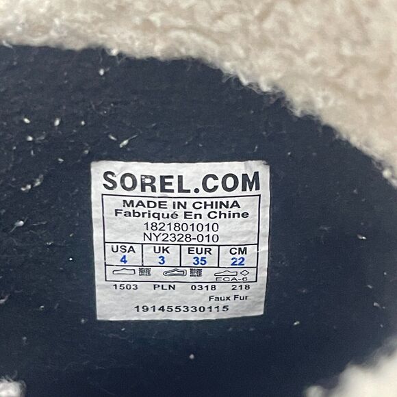 Sorel Whitney II Short Lace WP Boot Waterproof Black Noir US Boysโ 4 - Picture 10 of 12